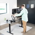 thumbnail image 3 of VIVO Light Wood Adjustable Extra Wide 42" Stand Up Desk Converter, Black Frame, 3 of 8
