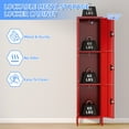 thumbnail image 4 of GangMei Metal Storage Locker with Hooks and Ventilation Holes for Employees,Single Locker with 3 Doors for School Office Gym Bedroom,Assembly Required, Red, 4 of 7