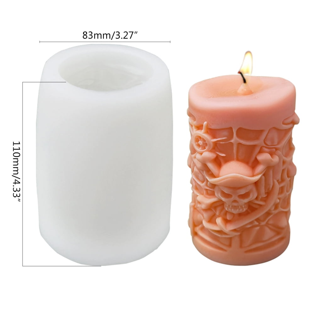 3D Skull Silicone Mold for Halloween Candle Making Resin Molds Handmade Soap Clay Mould DIY Cake Chocolate Decorating