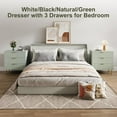 thumbnail image 5 of 3 Drawer Dresser for Bedroom, Modern Wood Nightstand Chest of Drawers with Gold Metal Handles & Anti-Tipping Device for Hallway, Entryway, Green, 5 of 6