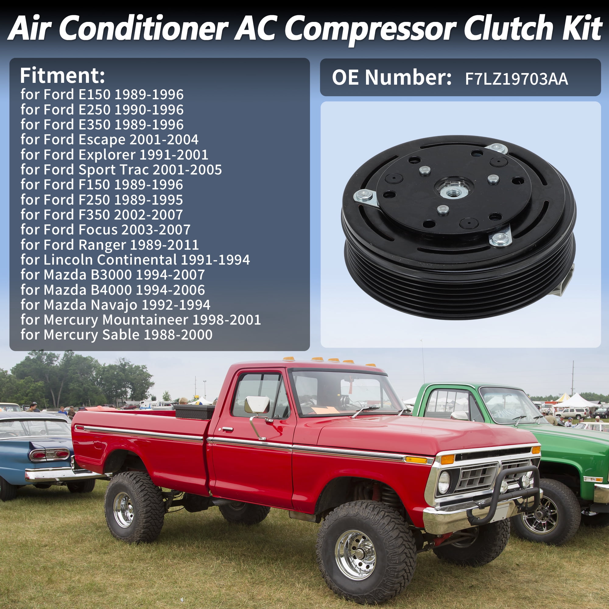 Unique Bargains AC Compressor Clutch Kit for Ford E150 F150 F250 F350 Escape Explorer