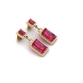thumbnail image 3 of Pure Elegance Halo Drop Dangle Earrings Ruby&nbsp;& White Diamond Cluster 925 Silver 14K White Gold Over, 3 of 5