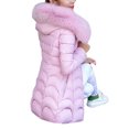 thumbnail image 4 of Lindreshi Winter Coats for Women 2023 Trendy Women Hooded Outwear Warm Coat Long Thick Furry Collar Cotton Slim Jacket, 4 of 9