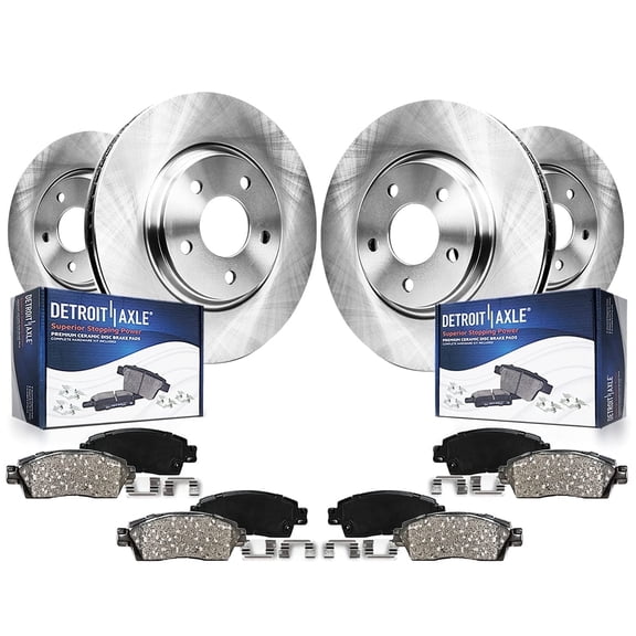 Detroit Axle - Brake Kit for Chevrolet Impala Malibu Buick Regal LaCrosse Allure, Vented Disc Brake Rotors Ceramic Brake Pads Replacement: 12.64" inch Front and 12.40" inch Rear Rotors