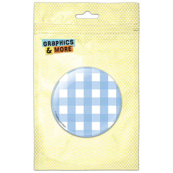 Gingham Blue Picnic Western Birthday Pinback Button Pin Badge