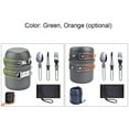 thumbnail image 4 of Camping Cookware Set for Hiking Backpacking Picnic, Aluminum NonStick Portable Outdoor Tableware with Foldable Handle, Space Saving Cookware Pot Pan Kit for 1 to 2 Persons, 4 of 8