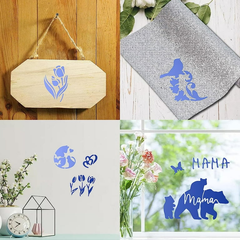 Happy Mother's Day Metal Stencil Flowers and Hearts Journal Wood