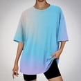 thumbnail image 1 of Fiudx Camisas para Mujer Camiseta de Manga Corta con Cuello Redondo y Hombros Caídos para Mujer, 1 of 3