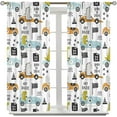 thumbnail image 2 of Kids Car Curtains for Nursery, Cute Fun Cartoon Dinosaur Car Theme Print Blackout Rod Pocket Window Treatments Drapes for Bedroom Living Room 52" W X 84" L, 2 of 8