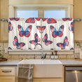 thumbnail image 2 of Yayeee Kitchen Curtains Tier Set of 2 Light Filtering 57"x36" Over Sink Window Panels, Blue Butterflies, 2 of 7