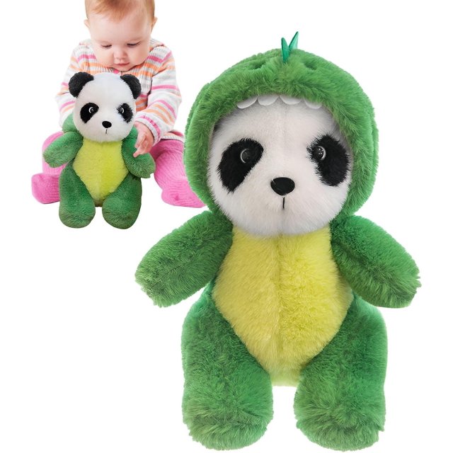 Panda Plush Toy, Huggable Cartoon Plush Doll, Portable Dinosaur Panda Toys, Flexible Animal Doll for Hugging, Accompany, Relaxing