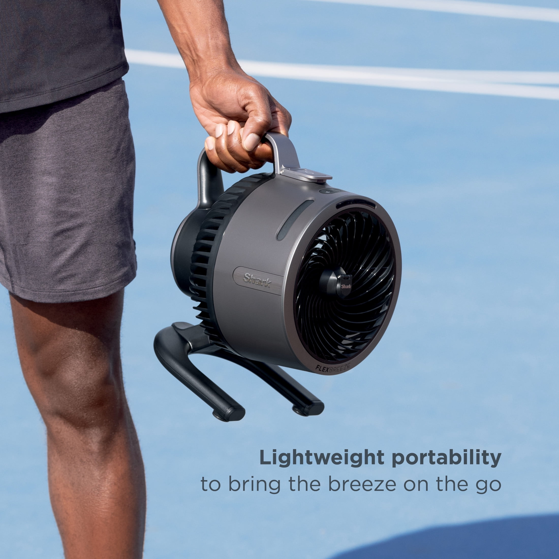 Shark FlexBreeze HydroGo Misting Fan, Corded & Cordless, Evaporative Cooling, 5 Speeds, FA052 Grey