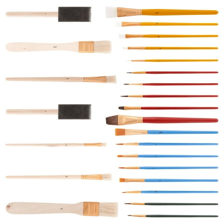 U.S. Art Supply 25 Piece All-Purpose Assorted Artist Paint Brush Set - Use for Acrylic, Oil, Watercolor and Other (Best Oil Paint Brush Set)