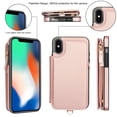 thumbnail image 5 of Wallet Case for Apple iPhone XS Max, with Crossbody Shoulder Strap & Hand Wrist Cards Holder Zipper Pocket Stand Feature Full Protective Shockpoof Phone Case for iPhone XS Max, Rosegold, 5 of 7