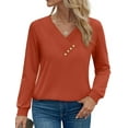 thumbnail image 3 of Fantaslook V Neck Blouses for Women Dressy Casual Tops Button Long Sleeve Shirts Trendy Fall Tops, 3 of 7