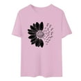 thumbnail image 5 of Sweet Home Farm Short Sleeve Shirts for Women Sunflower Summer T Shirt Plus Size Loose Blouse Tops Girl Graphic Casual Tees Womens Graphic T Shirts Pink, 5 of 5