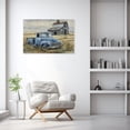 thumbnail image 5 of ZHONGYUTONG Farmhouse Wall Art Blue Truck Canvas Old Barn Picture Country Meadow Painting Rustic Artwork for Living Room Decor Framed (12.00" x 18.00"), 5 of 5