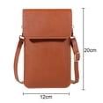thumbnail image 2 of Bolsos cruzados pequeños para mujer, bolsos de cuero para teléfono móvil, cartera con cremallera, marrón, 2 of 5