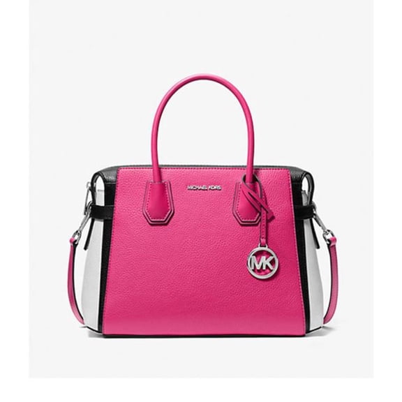 Michael Kors Women's Mercer Medium Color-Block Belted Satchel Dragonfruit 35S4SM9S8L-Drfruit