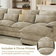 thumbnail image 5 of Wiilayok 110" U Shaped Cloud Couch Modular Sectional Couches for Living Room Fluffy Chenille Deep 4 Seat Sofa Set with Double Chaise & Memory Foam, Light Brown, 5 of 9