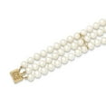 thumbnail image 1 of FB Jewels 14K Yellow Gold 6-7mm White Near Round FW Cultured Pearl 3-strand Bracelet, 1 of 2