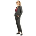 thumbnail image 4 of Sofra Women's Jersey Cotton Jogger Pants with Side Pockets for Yoga Running Workout Heather Charcoal, 4 of 7