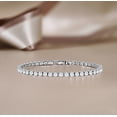 thumbnail image 3 of JeenMata 5.5 Carat April Cubic Zirconia - Round Cut Birthstone Tennis Bracelet Eternity Design - White Gold Plating, Female, Adult, 3 of 8