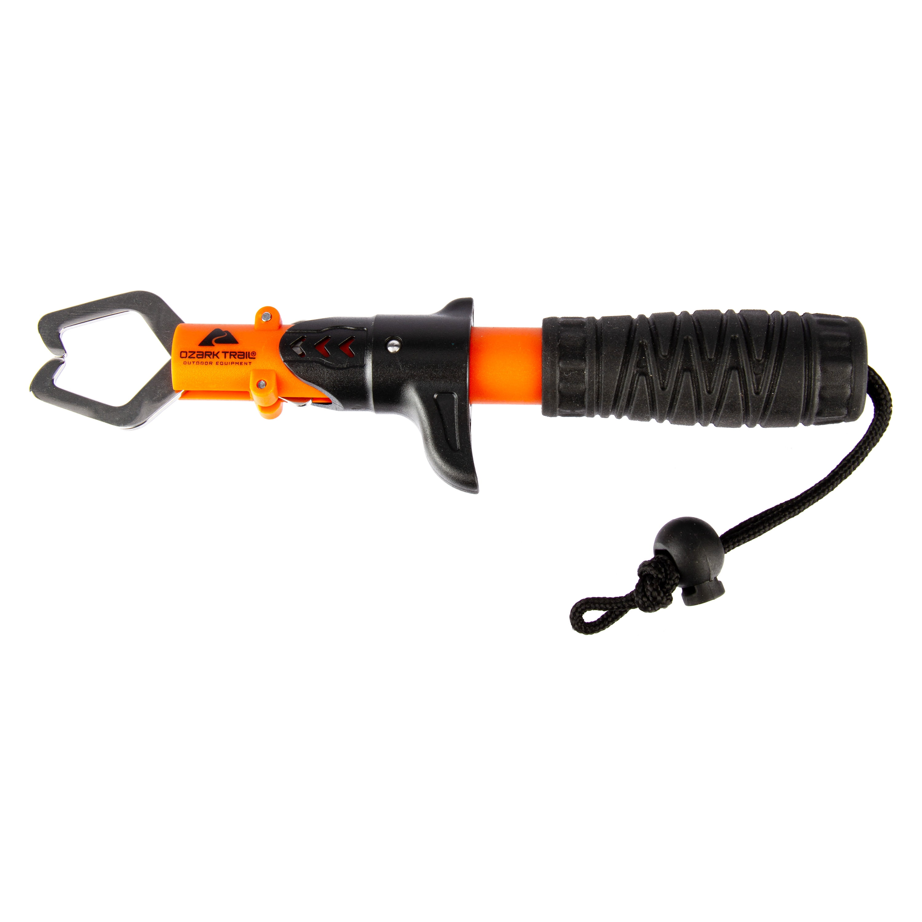 Ozark Trail Stainless Steel Fish Lip Gripper Tool with Non-Slip Handle and Wrist Strap, 8 Inch