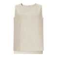 thumbnail image 4 of Womens Linen Tank Tops Classic Crew Neck Sleeveless Tank Top for Casual Wear Size S, 4 of 6