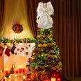 thumbnail image 3 of Angel Tree Topper with Feather Wings and Skirt, Christmas Tree Topper with LED Light for Tree Toppers Holiday Ornament Decorations, 3 of 7