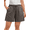 Dark-Grey, variant on WellSize Plus Size Lace Shorts for Women Cotton Linen Wide Leg Shorts Summer Drawstring Elastic Waist Short Pants with Pockets