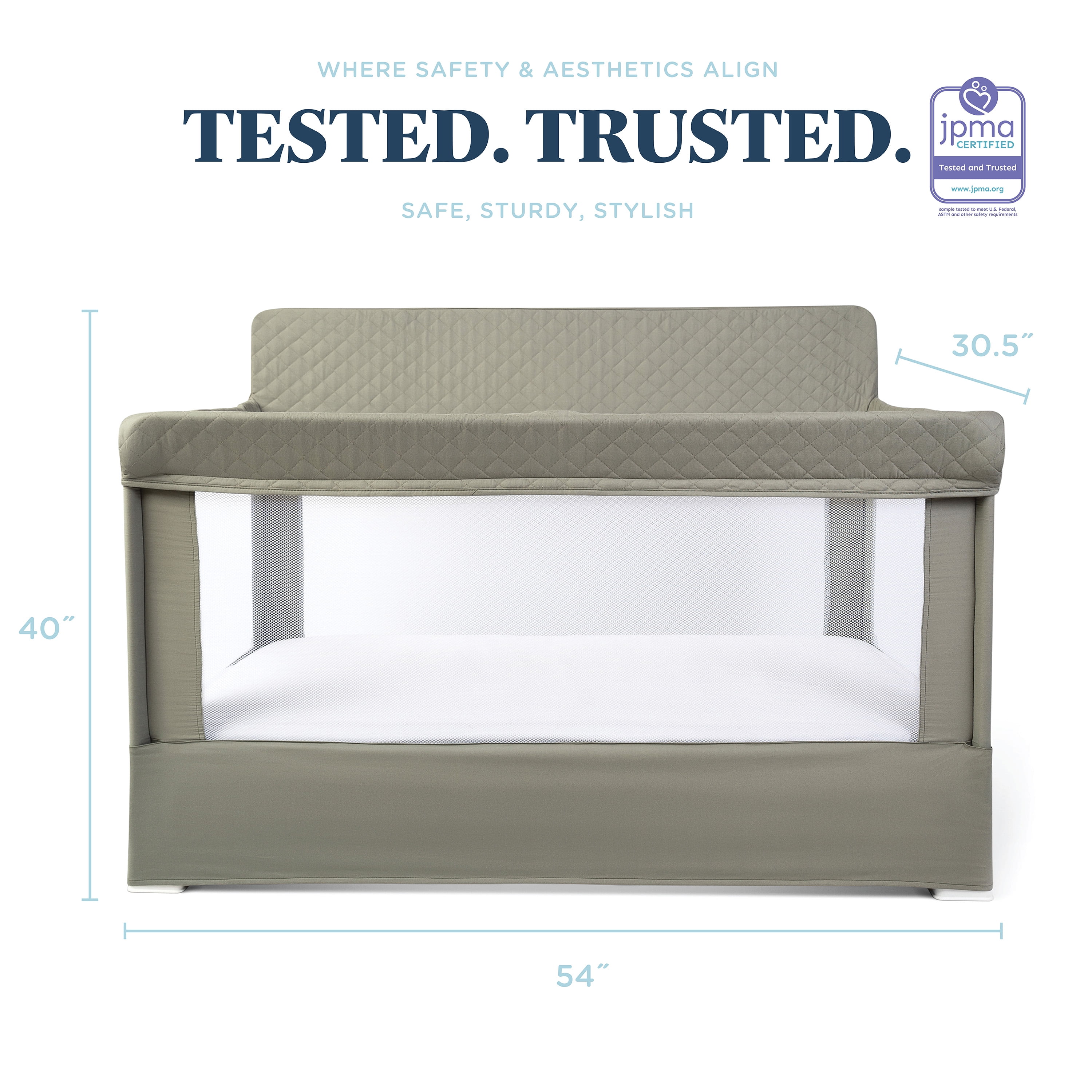 Baby Delight Lunaire Full Size Mesh Crib & Playard – Organic Sage