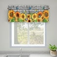 thumbnail image 4 of Goory 2 Pack Sunflower Printed Short Window Curtain Rod Pocket Window Drapes Cafe Tier Kitchen Scarf Bathroom Valance Style 1 W:42"xL:45", 4 of 5