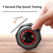 Gravity Sensor Timer, Flip Countdown Timer with Visual Progress Display, Preset Time Settings, Silent Alert for Study, Cooking & Work
