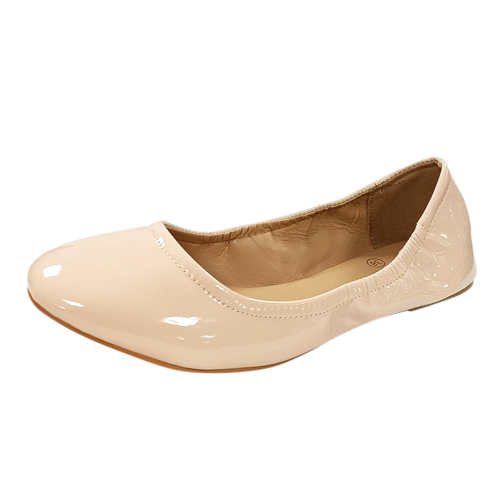 TOWED22 Flat Shoes For Women, Women's Flats Comfort on Ballerina Square Toe Ballet Shoes,Beige - Walmart.com