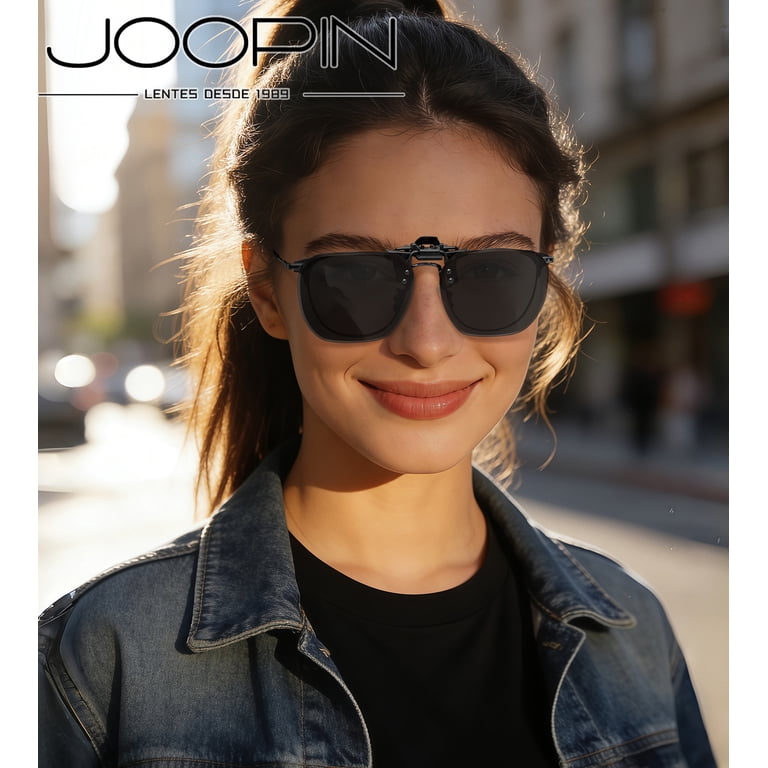 Joopin Polarized Clip-On Sunglasses, Black photo 8