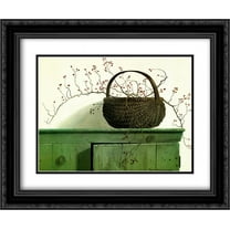 Wild Rose Berries, c.1987 2x Matted 24x20 Black Ornate Framed Art Print by Pauline Eble Campanelli