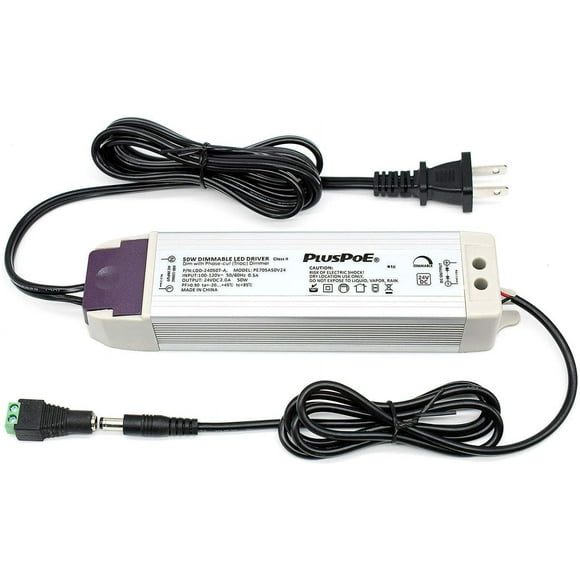 TRAHOO-LED Light Strip 50W Dimmable Driver(2A),Magnetic,110V AC to 24V DC Transformer,Low Voltage Power Supply,Compatible with Lutron and Leviton dimmer, for Kitchens, Cabinets, Bedrooms and More