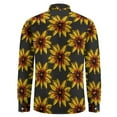 thumbnail image 4 of Beautiful Sunflower Mens Long Sleeve Button Down Shirts, Casual Men's Button Up Shirt with Pocket, 4 of 6