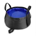 thumbnail image 1 of Lavabo plegable, cubo plegable portátil de 12 l, ligero, impermeable, plegable, con bolsa de transporte para pintar, lavar botes, pintura azul oscuro, 1 of 5