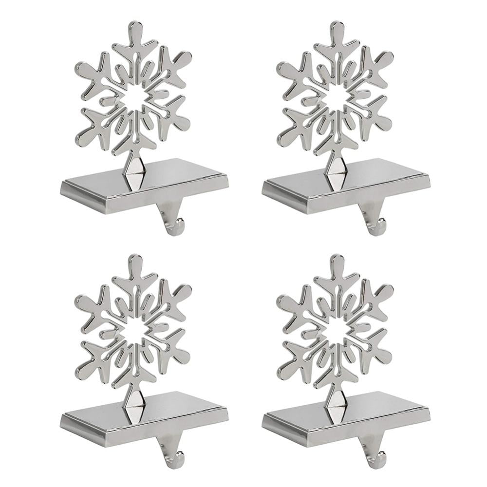 Details about   Christmas Shoppe Plaid Metal Snowflake Stocking Holder Hanger 