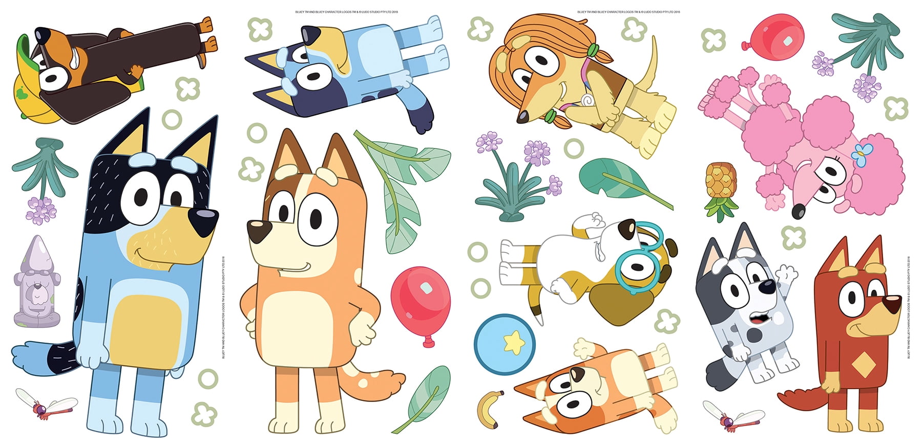 RoomMates Bluey Family & Friends Peel and Stick Wall Decals