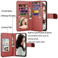 thumbnail image 4 of Samsung Galaxy A03S Phone Case, Leather Wallet Case for Galaxy A03S, Ebizware Credit Card Holder Folio Flip [Detachable] Kickstand Magnetic Cover & Lanyard for Women Men [Wine Red], 4 of 8