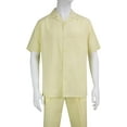 thumbnail image 2 of Adam Baker Rizzo Men's 2-Piece Linen-Cotton Blend Walking Suit - Soft Yellow - 4XL - 48Wx34L, 2 of 2