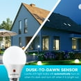 thumbnail image 2 of Luxrite A19 LED Dusk to Dawn Light Bulb Enclosed Fixture Rated 5000K Bright White 800 Lumens Rated E26 4-Pack, 2 of 7