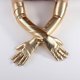 thumbnail image 1 of 1 par de guantes sexis de charol, guantes ajustados y alargados, guantes de actuación de baile con tubo de acero recubierto de cuero brillante (dorado), 1 of 5