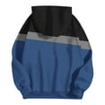 thumbnail image 4 of ManxiVoo Women's Striped Hooded Zipper Sweatshirt Oversized Pocket Fall Casual Jacket Comfortable Long Sleeve Lounge Wear Street Style XXXL Size Blue, 4 of 5