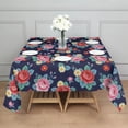 thumbnail image 3 of Pioneer Flower Floral Print Pattern Square Tablecloth, Waterproof Wipeable Spillproof Washable Table Cover for Home Kitchen Party Decor, 42"x42", 3 of 6