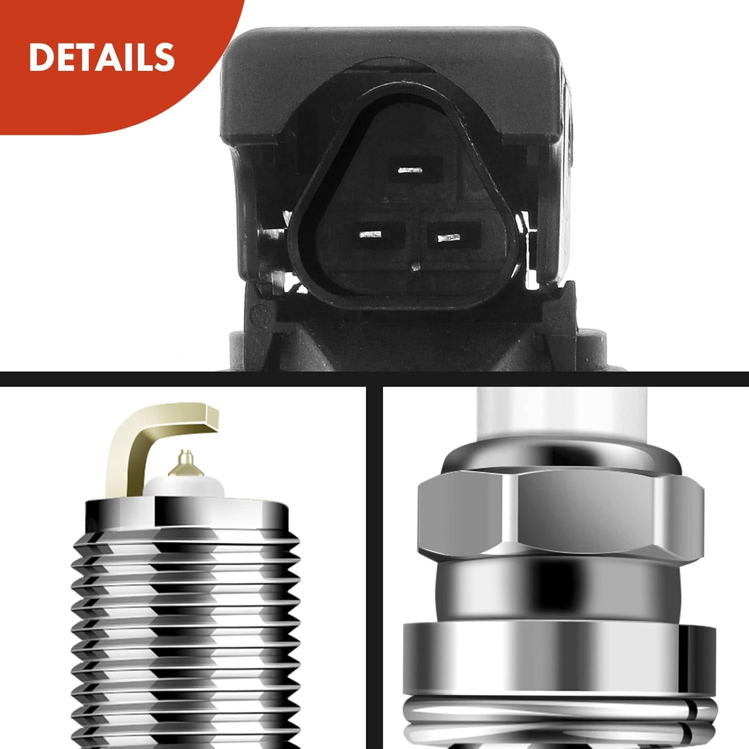 A-Premium Set of 6 Ignition Coil Pack and Iridium Spark Plugs Compatible with BMW 320i 325i 330i, 525i 530i, 760i 760Li, M3 X3 Z3 Z4, 3.0L, 3.2L