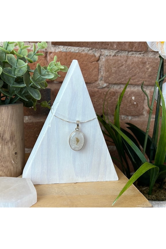 Solar Quartz Stalactite Sterling Silver Bezel Pendant